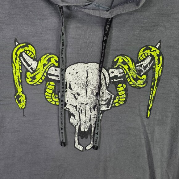 Mens Project Rock Under Armour Grey Hoodie Shirt Loose Fit Short Sleeve Size XL - Picture 2 of 8